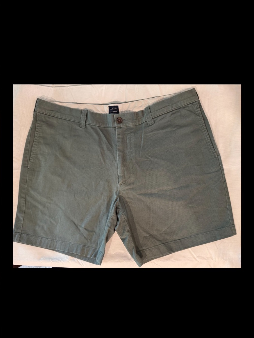 J.Crew Stretch Chino Shorts Men Size 38 Green 7 Inch Inseam Casual Travel Preppy